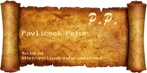 Pavlicsek Petur névjegykártya